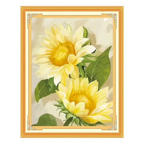 Sunflower CROSS Stitch DIY ชุด 11CT 9CT เย็บปักถักร้อยทําด้วยมือใหม่แฟชั่นดอกไม้ตกแต่งบ้านภาพวาดหัตถกรรมชุด