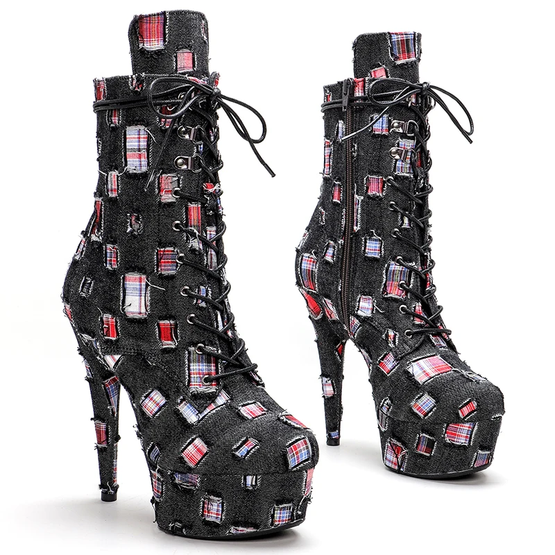 Leecabe 15CM/6Inch denim PU Upper Women's Platform party High Heels Shoes Pole Dance boots
Leecabe 15CM/6Inch denim PU Upper Women's Platform party High Heels Shoes Pole Dance boots