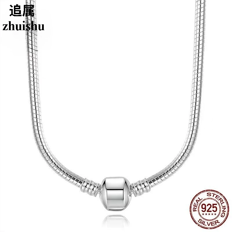 zhuishu Handmade Original Fine Jewelry 925 Sterling Silver Charm Bracelet Soft Smooth Snake Bone Bracelets for Women
zhuishu Handmade Original Fine Jewelry 925 Sterling Silver Charm Bracelet Soft Smooth Snake Bone Bracelets for Women