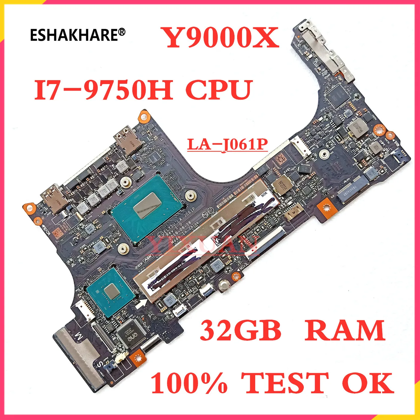 LA-J061P for Lenovo Savior Y9000X 2020 notebook motherboard ELY5U LA-J061P motherboard with I7-9750HQ 32GB RAM 100% test work
LA-J061P for Lenovo Savior Y9000X 2020 notebook motherboard ELY5U LA-J061P motherboard with I7-9750HQ 32GB RAM 100% test work