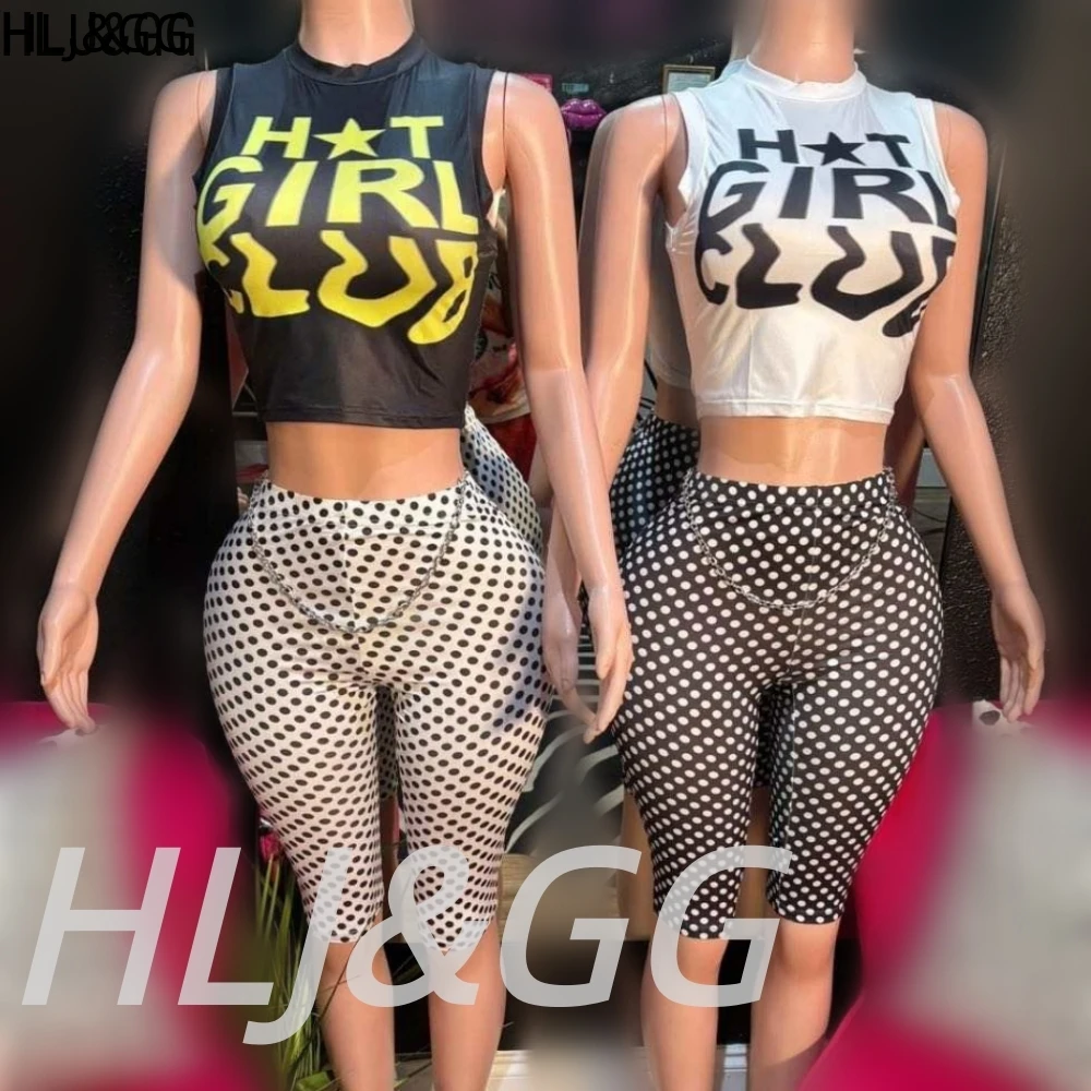HLJ&GG Fashion Polka Dot Print Shorts Two Piece Sets Women O Neck Sleeveless Slim Tank Top And Shorts Outfits Trend Streetwear
HLJ&GG Fashion Polka Dot Print Shorts Two Piece Sets Women O Neck Sleeveless Slim Tank Top And Shorts Outfits Trend Streetwear