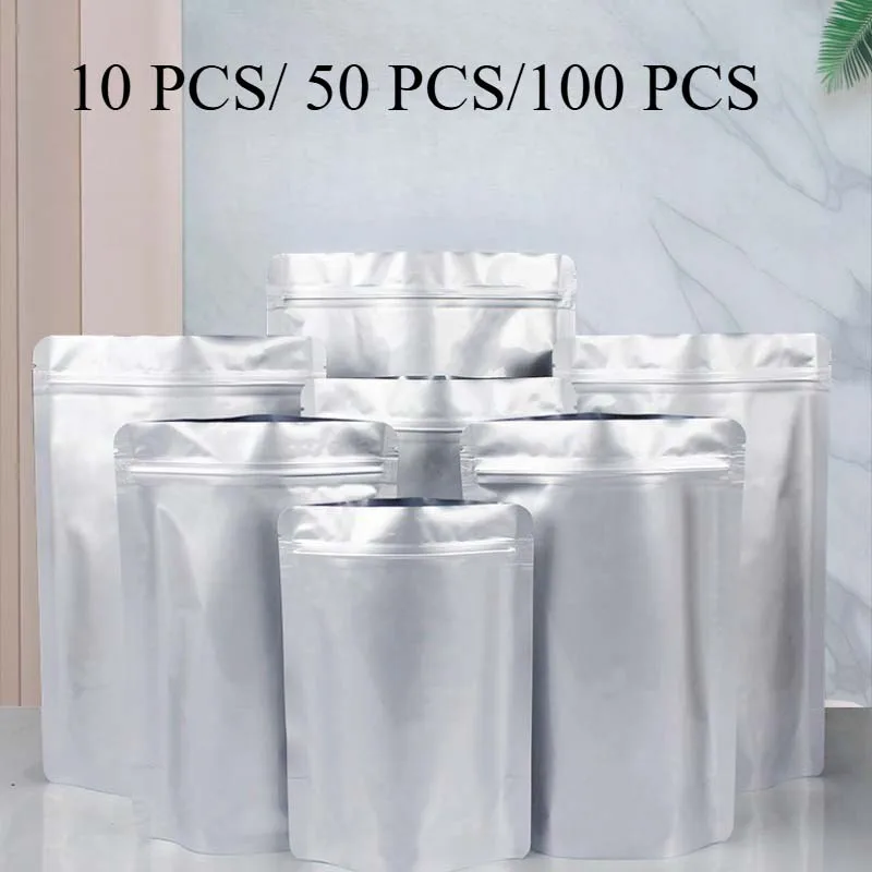 10/50/100 PCS Food Grade Aluminum Foil Stand Up Bags Resealable Ziplock Airtight Packaging Pouches Moisture Proof Storage Bags
10/50/100 PCS Food Grade Aluminum Foil Stand Up Bags Resealable Ziplock Airtight Packaging Pouches Moisture Proof Storage Bags