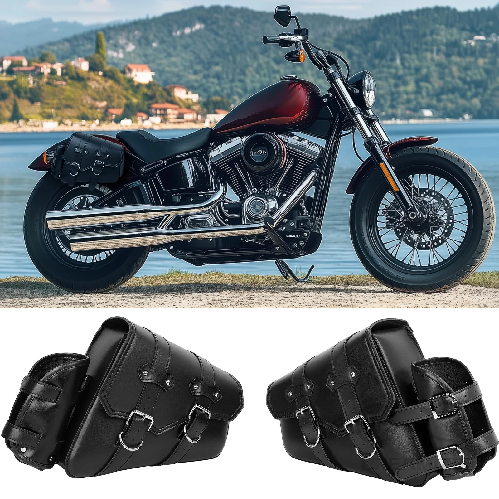 Universal Motorcycle PU Leather Left/Right Side Saddlebag Saddle Bag Luggage Bag Tool Bags Storage for Harley Sportster Honda
Universal Motorcycle PU Leather Left/Right Side Saddlebag Saddle Bag Luggage Bag Tool Bags Storage for Harley Sportster Honda
