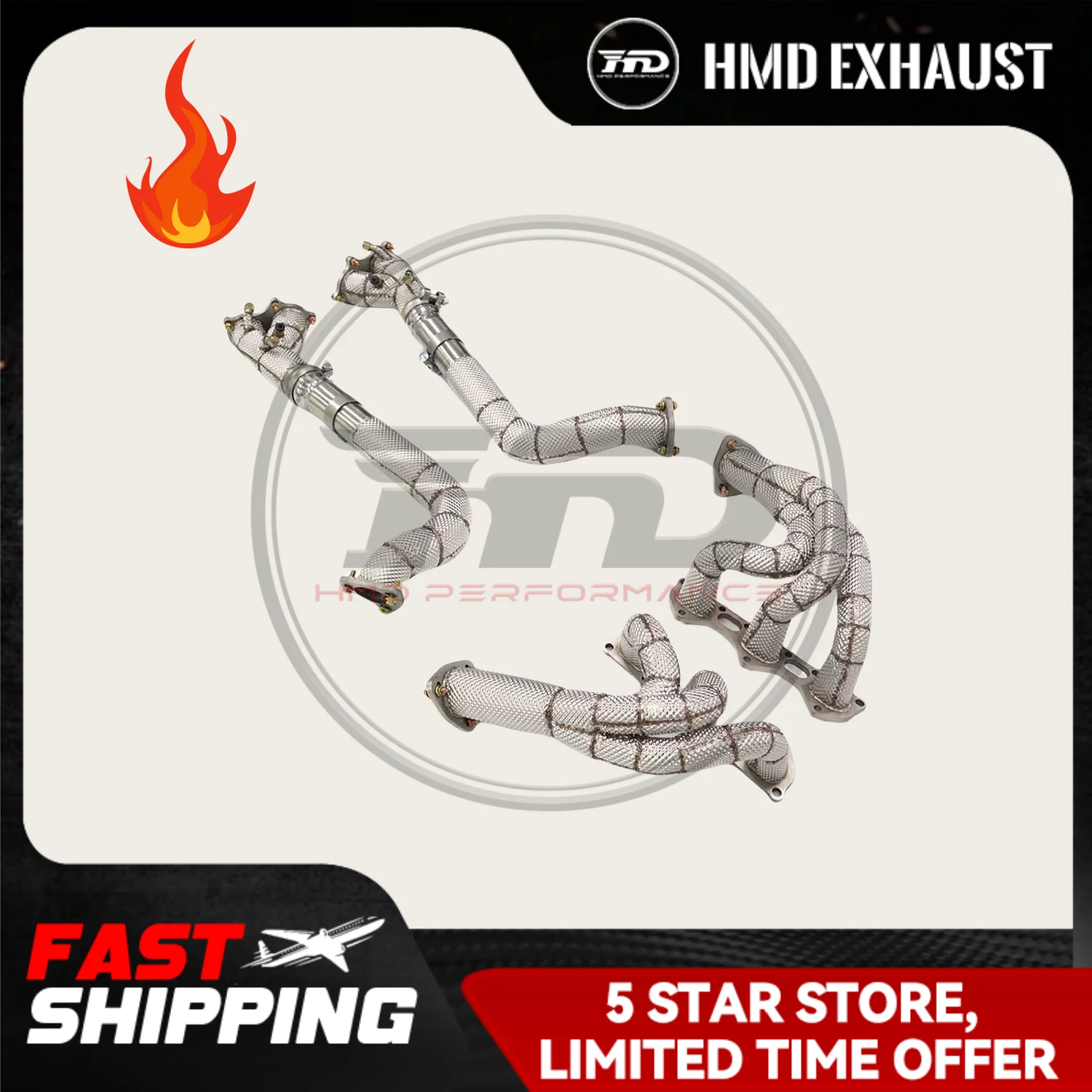 H MD exhaust system high flow performance manifold + downpipe for Porsche 718 gt4 with heat shield
H MD exhaust system high flow performance manifold + downpipe for Porsche 718 gt4 with heat shield