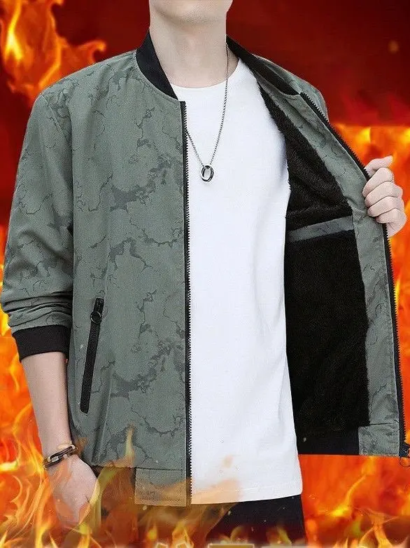 Thiened Fce Men's Windproof Jaet Autumn Winter Korean Sle Slim Fit Casual Coat Warmth High-End Feeling Men's Topwear
Thiened Fce Men's Windproof Jaet Autumn Winter Korean Sle Slim Fit Casual Coat Warmth High-End Feeling Men's Topwear