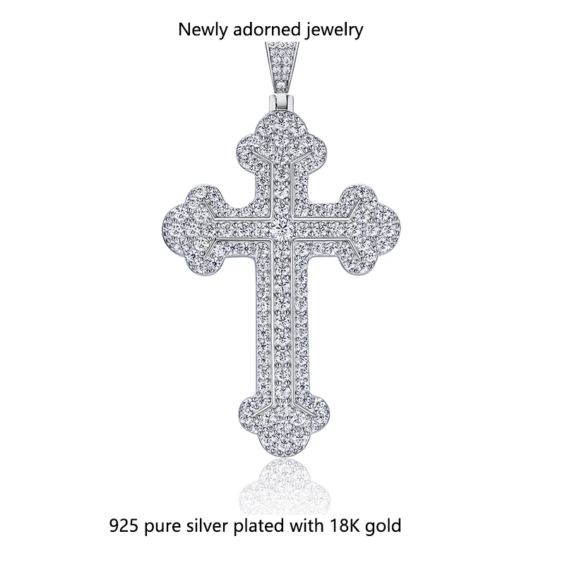 New hiphop cross pendant with moissanite, men's necklace without chain, available for wholesale
New hiphop cross pendant with moissanite, men's necklace without chain, available for wholesale