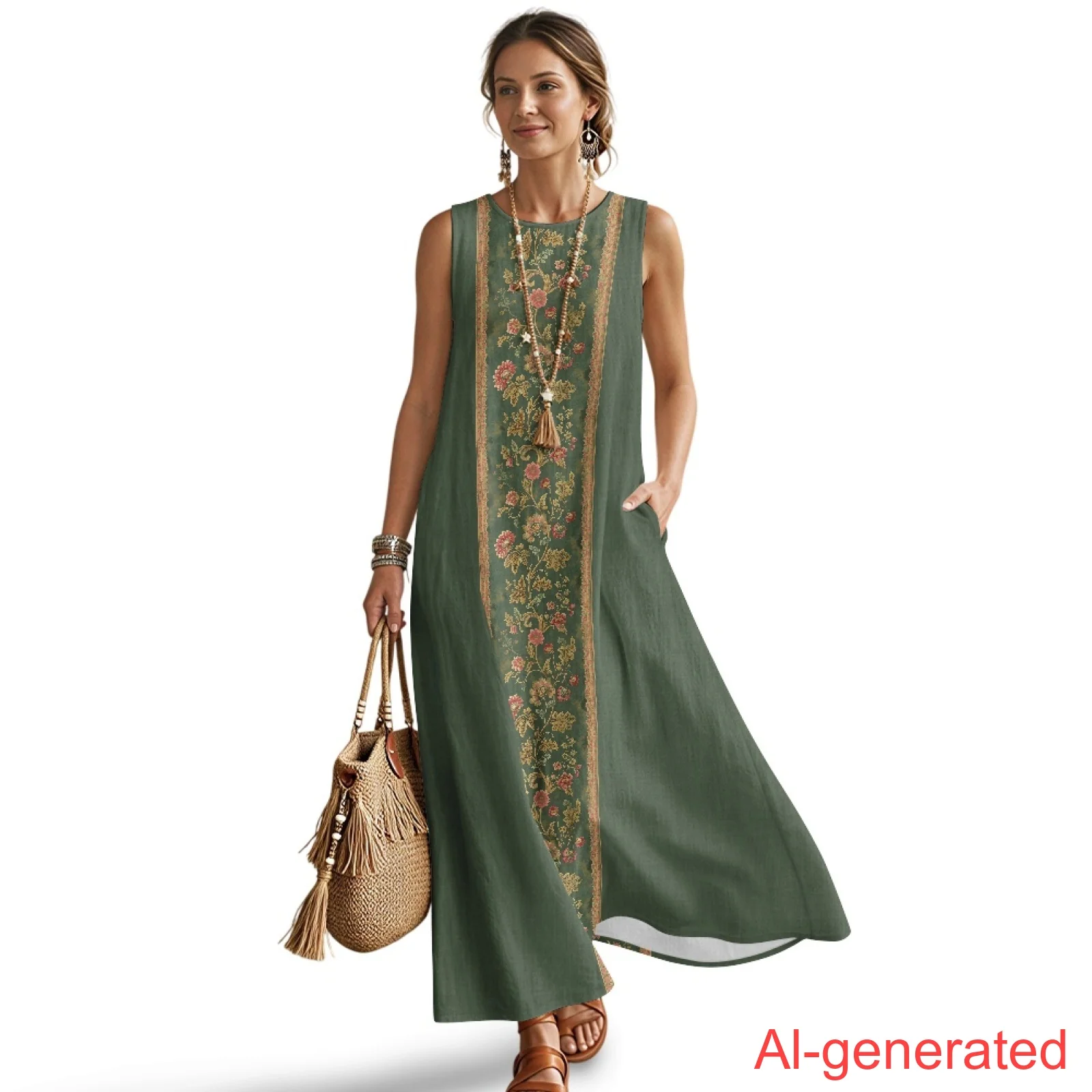 INSTANTARTS Women‘s Imitation Linen Loose Skirt Breathable Summer Maxi Dress Soft Comfortable Loungewear with Pockets Sleeveless
INSTANTARTS Women‘s Imitation Linen Loose Skirt Breathable Summer Maxi Dress Soft Comfortable Loungewear with Pockets Sleeveless