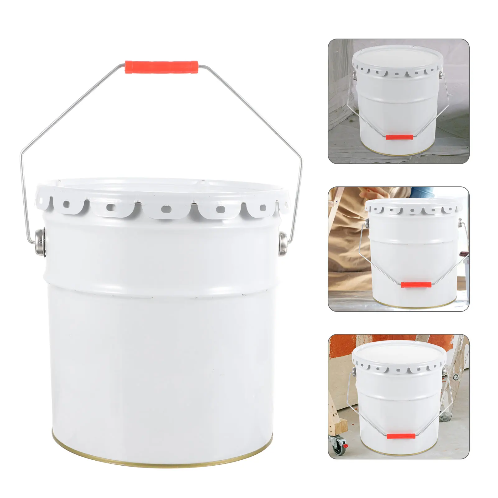 10L Paint Bucket Tinplate Container White Metal Empty Cans Lid for Home Garage Large Capacity Storage Can Handle Practical 
10L Paint Bucket Tinplate Container White Metal Empty Cans Lid for Home Garage Large Capacity Storage Can Handle Practical