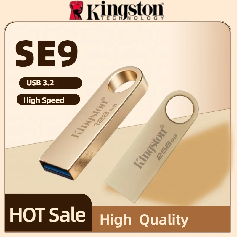 Kingston Flash Drive DataTraveler SE9 USB3.2 Gen1 64GB 128GB 256GB 512GB Metal Gold Pen Drive Up to 220Mb/s U Disk Pendrive
Kingston Flash Drive DataTraveler SE9 USB3.2 Gen1 64GB 128GB 256GB 512GB Metal Gold Pen Drive Up to 220Mb/s U Disk Pendrive