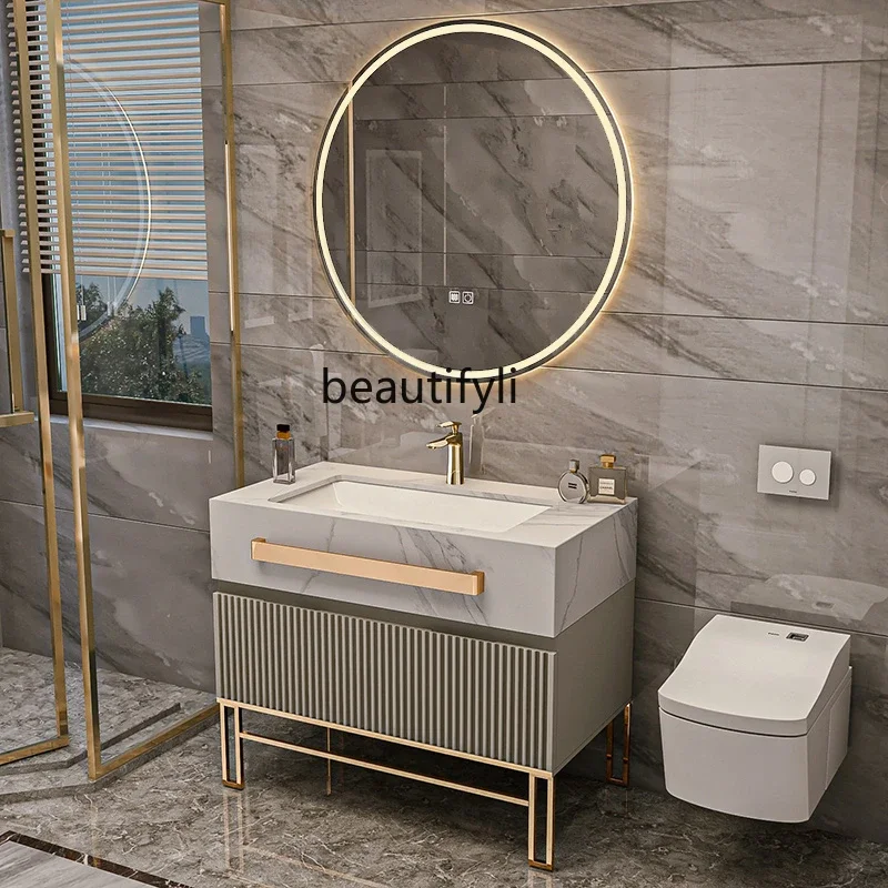 xx1Stone Plate Bathroom Cabinet Seamless Ceramic Basin Hotel Style B & B Washstand Modern Minimalist Solid Wood Floor Bathroom
xx1Stone Plate Bathroom Cabinet Seamless Ceramic Basin Hotel Style B & B Washstand Modern Minimalist Solid Wood Floor Bathroom