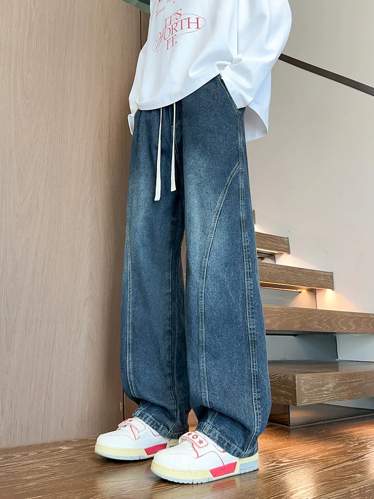 Модные синие джинсы для мужчин, прямые брюки свободного кроя на раннюю осень, широкие брюки в американском ретро-стиле, повседневные хлопковые брюки без эластана
Модные синие джинсы для мужчин, прямые брюки свободного кроя на раннюю осень, широкие брюки в американском ретро-стиле, повседневные хлопковые брюки без эластана