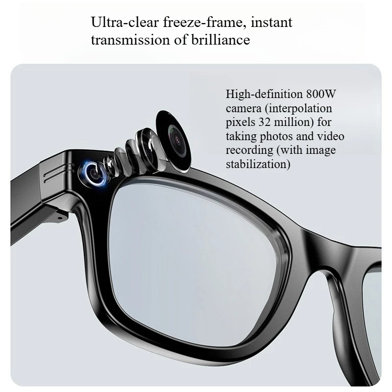 2025 Model 800W Pixel AI-powered High-definition Photography, Video Recording, Voice Call Translation Glasses
2025 Model 800W Pixel AI-powered High-definition Photography, Video Recording, Voice Call Translation Glasses