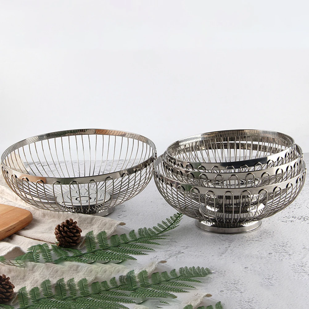 Fruit Vegetable Bowl Wire Kitchen Container Wire Fruit Basket Storage Stainless Steel Holder Large Round Design Non Slip
Fruit Vegetable Bowl Wire Kitchen Container Wire Fruit Basket Storage Stainless Steel Holder Large Round Design Non Slip