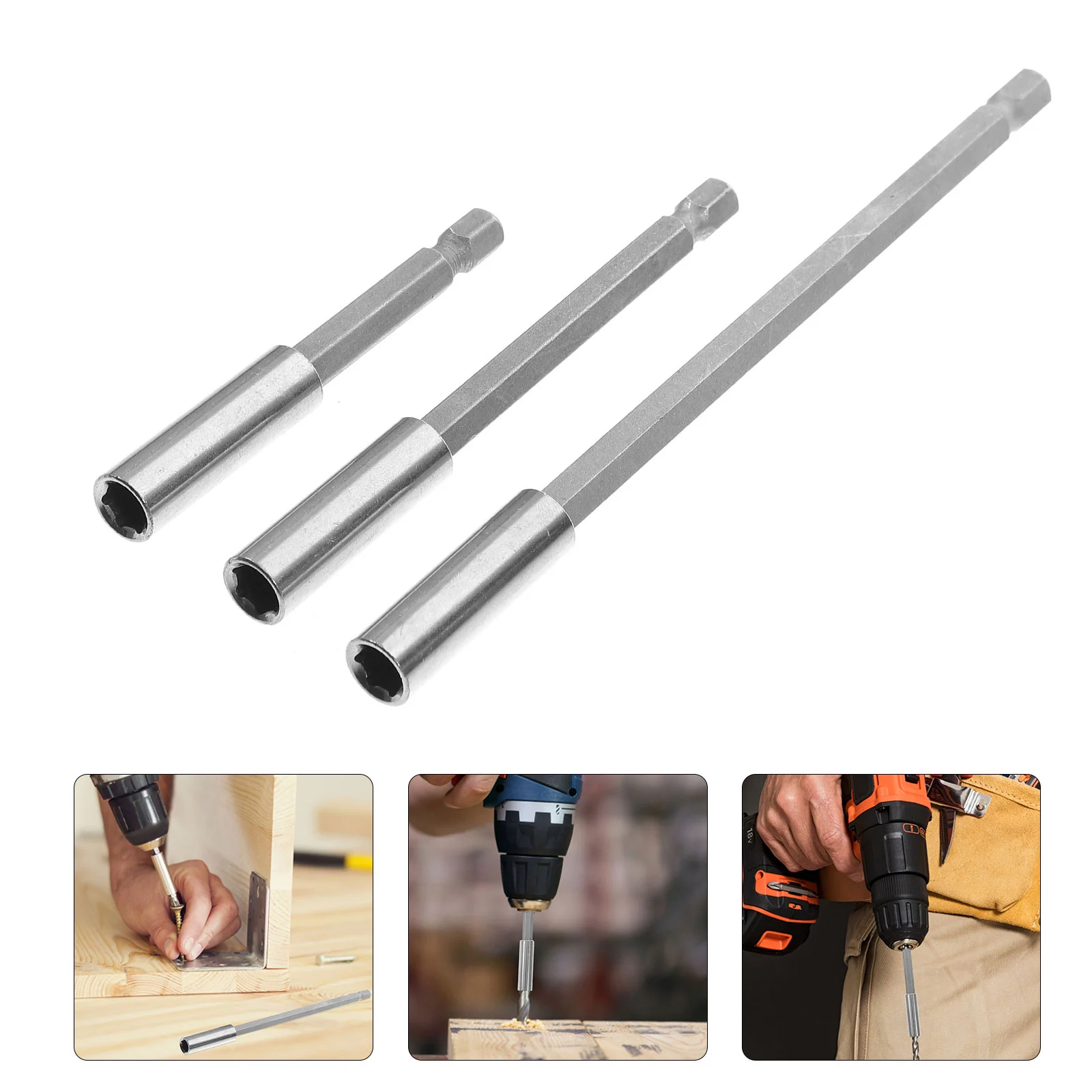 3 Pcs Bit Extension Rod Drill Hand Tool Holder Suite Lengthen Magnetic High-carbon Steel Extender
3 Pcs Bit Extension Rod Drill Hand Tool Holder Suite Lengthen Magnetic High-carbon Steel Extender