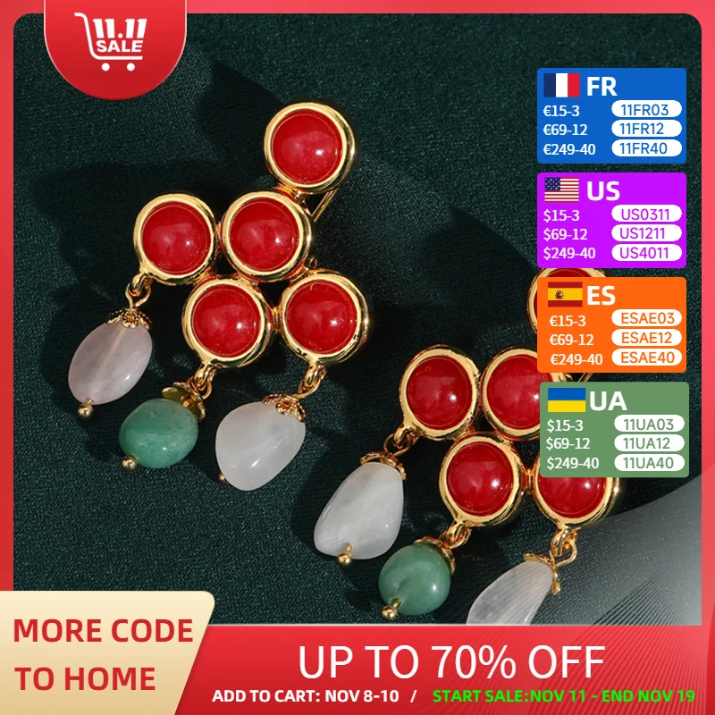 Vintage Red Glaze Water Drop Dangle Earring Charm Jewelry Green Jade Gold Color Luxury Quality Designer Gifts Bridal 2025 New
Vintage Red Glaze Water Drop Dangle Earring Charm Jewelry Green Jade Gold Color Luxury Quality Designer Gifts Bridal 2025 New