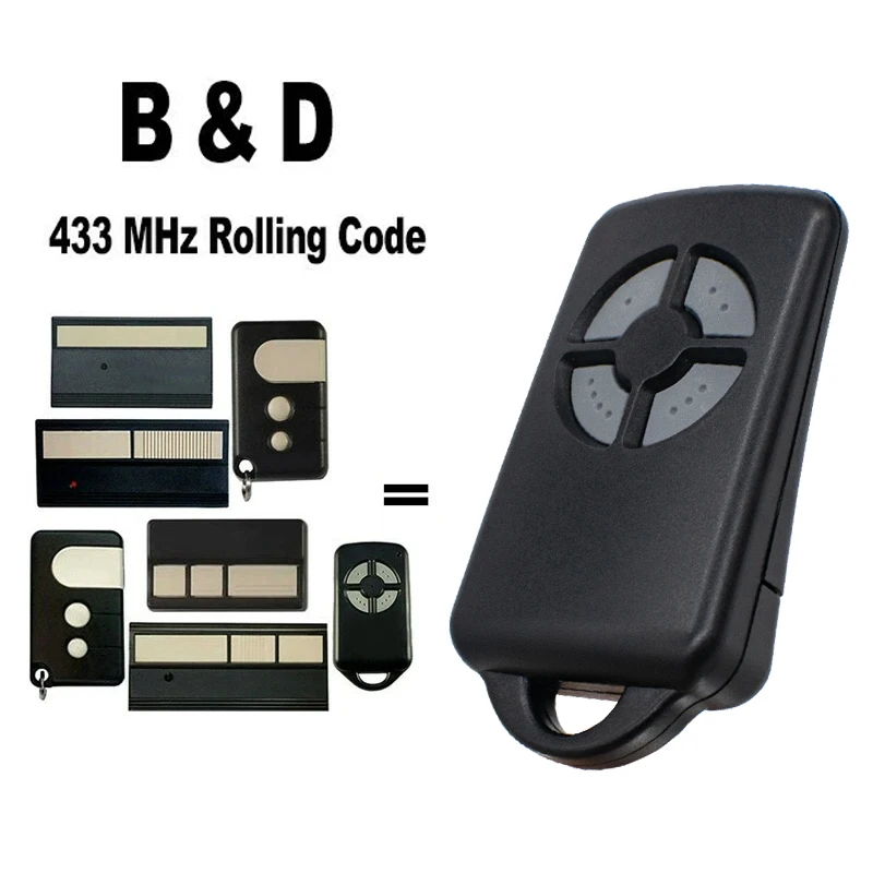 B&D Remote Control Garage Door Opener 433.92MHz B&D TB5 TB4 TB2 BD4 BD2 CAD615 CAD616 62730 62733 70241 4335E 4330E 4332E 4333E
B&D Remote Control Garage Door Opener 433.92MHz B&D TB5 TB4 TB2 BD4 BD2 CAD615 CAD616 62730 62733 70241 4335E 4330E 4332E 4333E