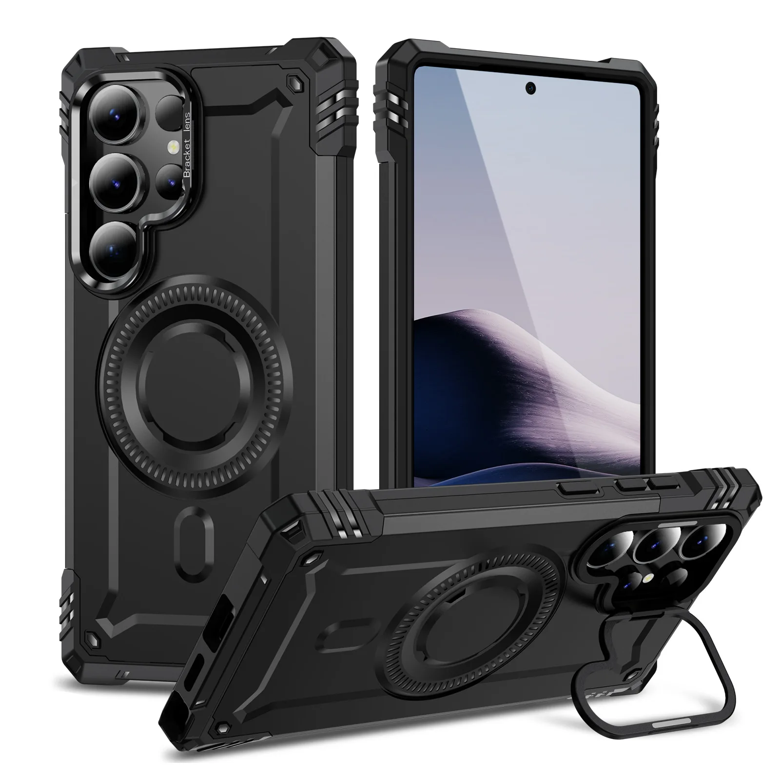 Для Samsung S25 Ultra/S24 +/S23plus чехол для телефона с магнитной беспроводной зарядкой, креативная броня, рамка для объектива, подставка, ТПУ + ПК, противоударный чехол
Для Samsung S25 Ultra/S24 +/S23plus чехол для телефона с магнитной беспроводной зарядкой, креативная броня, рамка для объектива, подставка, ТПУ + ПК, противоударный чехол