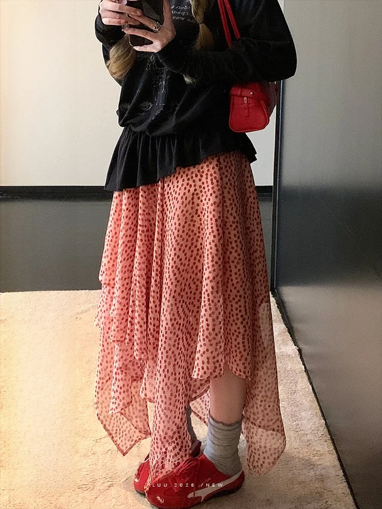 Red Retro Polka Dot Asymmetrical A-Line Skirt for Women High Waist Design Loose Fit Summer Skirts Korean Style Breathabl...
Red Retro Polka Dot Asymmetrical A-Line Skirt for Women High Waist Design Loose Fit Summer Skirts Korean Style Breathabl...