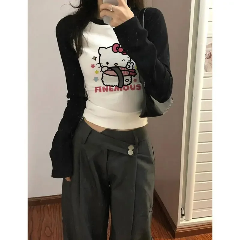 Y2k Sanrio HelloKitty Sweet Long Sleeve T-shirt Kawaii Anime Slim Raglan Long Sleeve Top Girls Patchwork Printed Bottoming Shirt
Y2k Sanrio HelloKitty Sweet Long Sleeve T-shirt Kawaii Anime Slim Raglan Long Sleeve Top Girls Patchwork Printed Bottoming Shirt