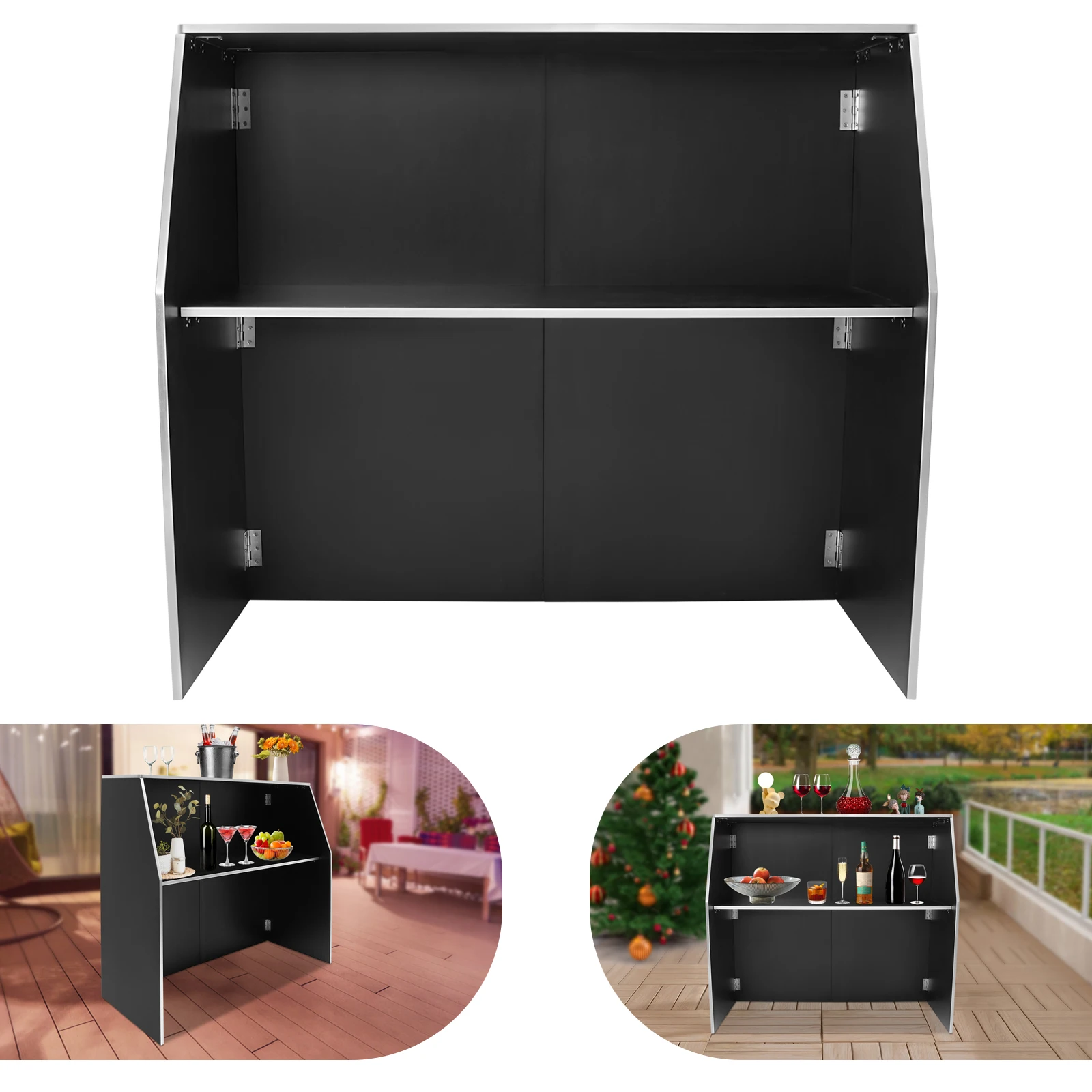Foldable Bar Cabinet, Portable Event Bar with Aluminum Trim, Freestanding Wine Rack Heavy Duty 110lbs, Space Saving for Party Home
Foldable Bar Cabinet, Portable Event Bar with Aluminum Trim, Freestanding Wine Rack Heavy Duty 110lbs, Space Saving for Party Home