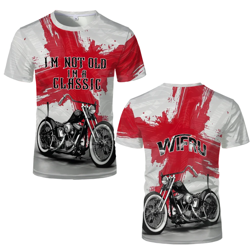 Summer Men's Motorcycle Riding Classic Retro Top Street Trend Plus Size Quick Drying Breathable Round Neck Short Sleeved T-Shirt 
Summer Men's Motorcycle Riding Classic Retro Top Street Trend Plus Size Quick Drying Breathable Round Neck Short Sleeved T-Shirt
