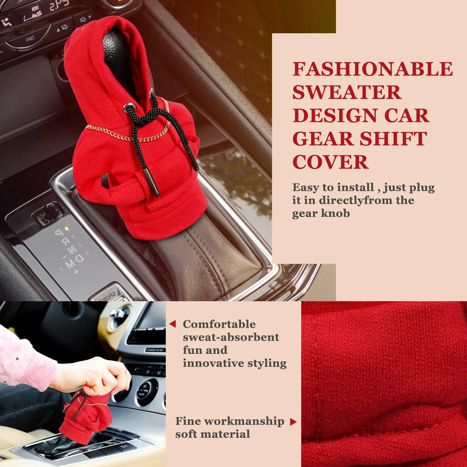 Funny Universal Car Gear Shift Knob Cover Handle Kit Creative Hoodie Manual Gear Sweatshirt Decoration Car Interior Accessories
Funny Universal Car Gear Shift Knob Cover Handle Kit Creative Hoodie Manual Gear Sweatshirt Decoration Car Interior Accessories