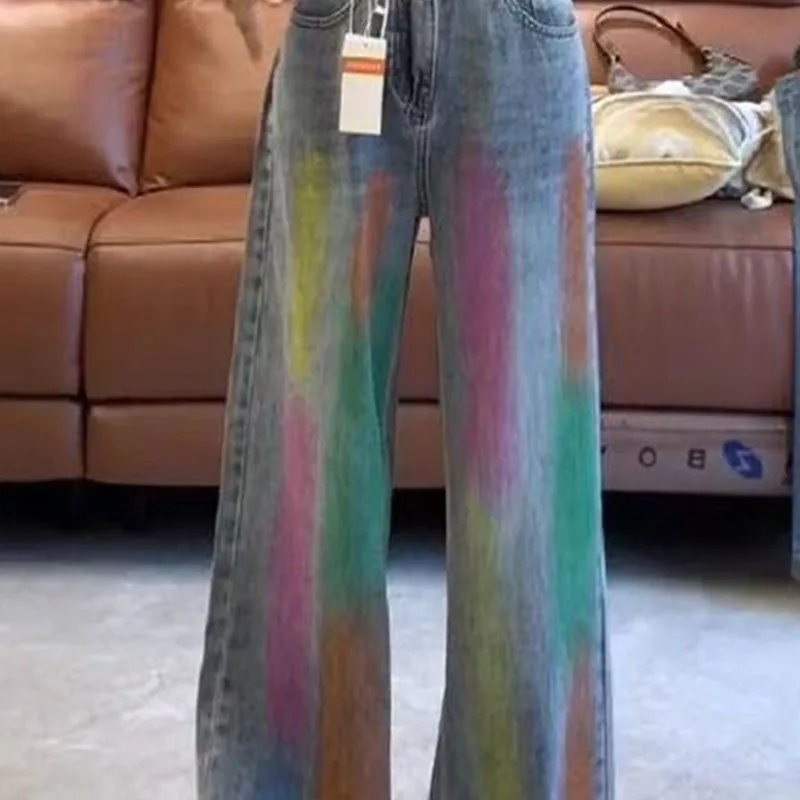 Retro Rainbow Graffiti Jeans Women's Spring 2025 New High Waist Wide Leg Loose Straight Leg Floor Pants
Retro Rainbow Graffiti Jeans Women's Spring 2025 New High Waist Wide Leg Loose Straight Leg Floor Pants