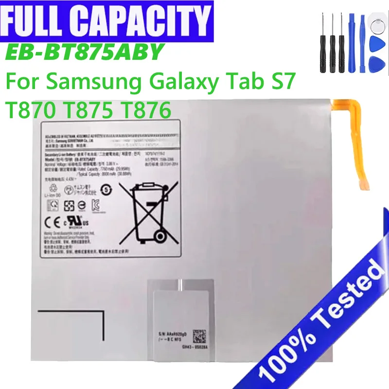 EB-BT875ABY Replacemet Battery For Samsung Galaxy Tab S7 SM-T875 T870 S8 SM-X700 SM-X706 Tablet PC Bateria
EB-BT875ABY Replacemet Battery For Samsung Galaxy Tab S7 SM-T875 T870 S8 SM-X700 SM-X706 Tablet PC Bateria