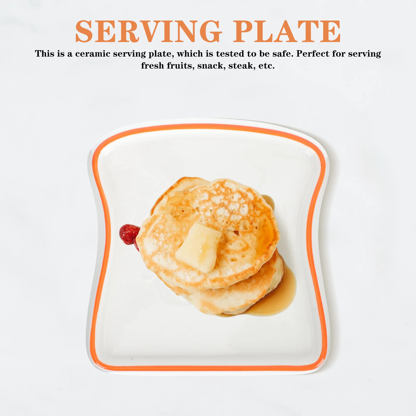 Ceramic Toast Shape Meal Tray Food Grade Safe Heat Resistant Serving Plate for Breakfast Lunch Dinner Household Food Accessory
Ceramic Toast Shape Meal Tray Food Grade Safe Heat Resistant Serving Plate for Breakfast Lunch Dinner Household Food Accessory