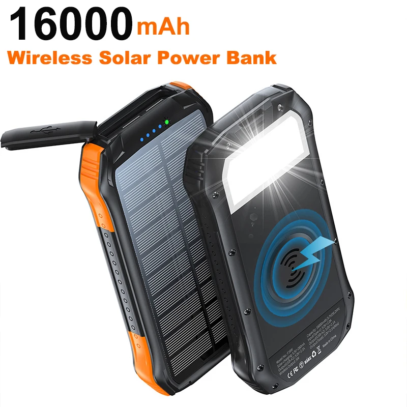16000mAh Wireless Solar Power Bank Portable Type C Fast Charger Powerbank with Camping Light for iPhone 17 Samsung Xiaomi Huawei
16000mAh Wireless Solar Power Bank Portable Type C Fast Charger Powerbank with Camping Light for iPhone 17 Samsung Xiaomi Huawei