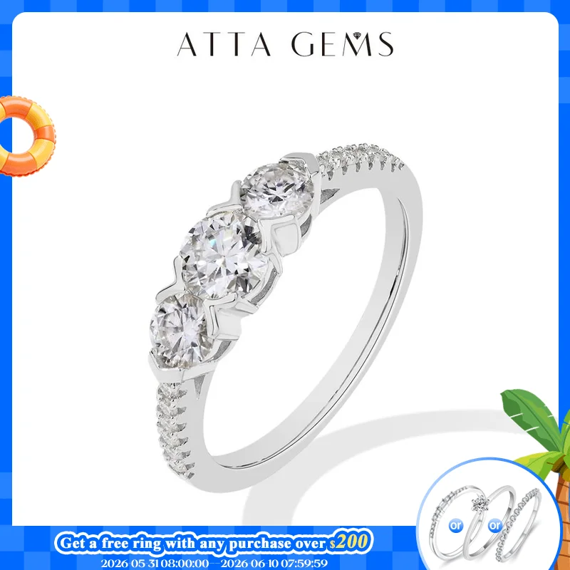 ATTAGEMS Three Round Cut Moissanite Diamond Rings for Women Men 1.2CTW S925 Silver Gold Plated Engagement Party Jewelry Gift New
ATTAGEMS Three Round Cut Moissanite Diamond Rings for Women Men 1.2CTW S925 Silver Gold Plated Engagement Party Jewelry Gift New