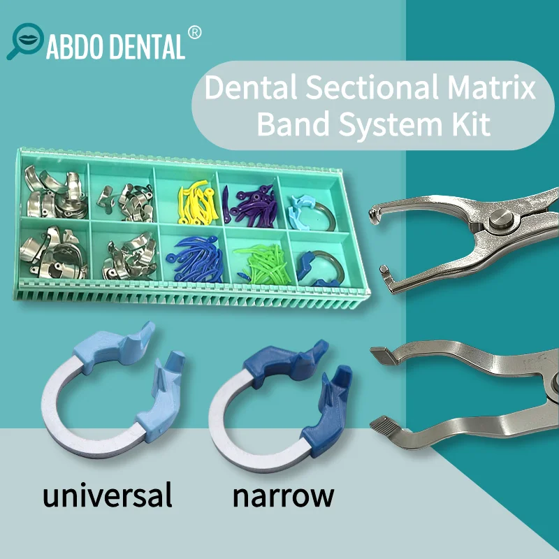 Dental M4 Sectional Matrix Band Kit with Wedges, Matrix Rings & Forceps - Dental Restoration Tools Dental Wedges with hole
Dental M4 Sectional Matrix Band Kit with Wedges, Matrix Rings & Forceps - Dental Restoration Tools Dental Wedges with hole