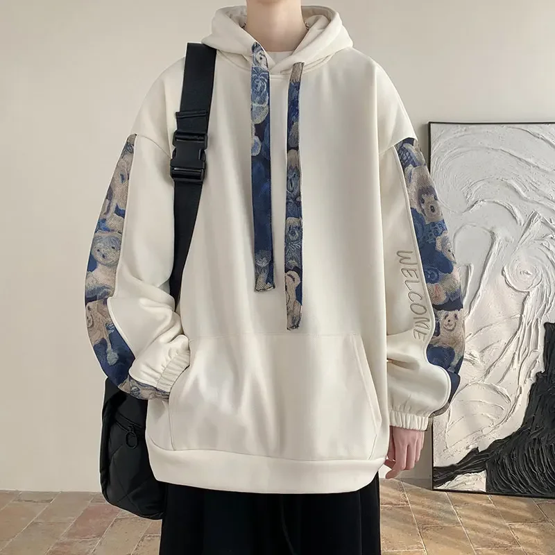 Korean Style Streetwear Men Hooded Sweatshirt Trendy Side Embroidery Design Loose Hoodie Casual Drawstring Hoodies
Korean Style Streetwear Men Hooded Sweatshirt Trendy Side Embroidery Design Loose Hoodie Casual Drawstring Hoodies