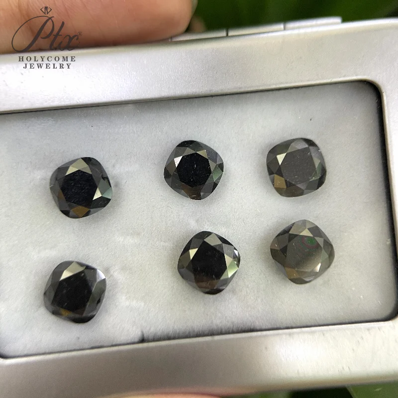 Moissanite Diamond Cushion Cut Black Color with GRA Certificate Jewelry Stones Beads for Jewelry Making Ultimate Shine Wholesale
Moissanite Diamond Cushion Cut Black Color with GRA Certificate Jewelry Stones Beads for Jewelry Making Ultimate Shine Wholesale