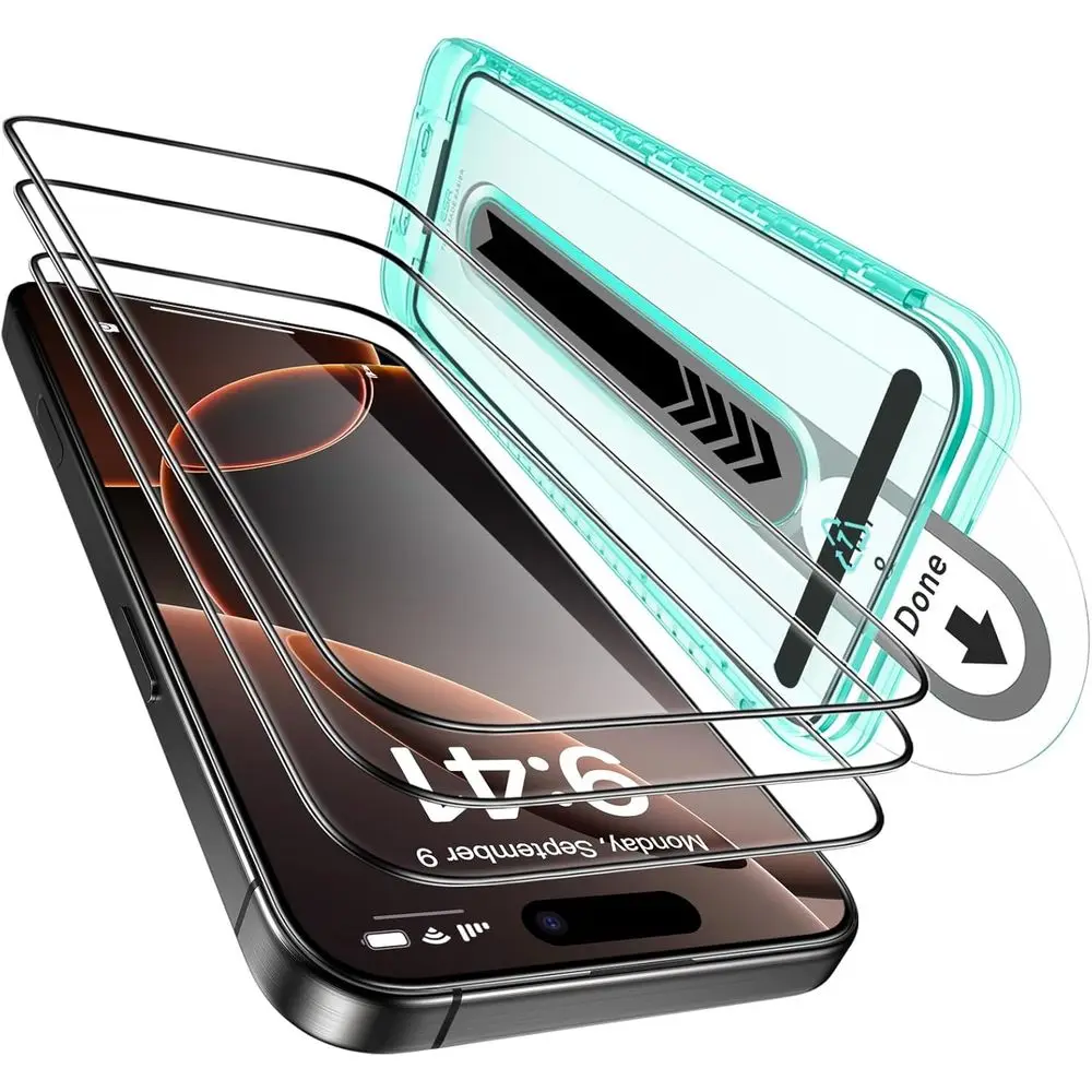 3 Pack Tempered Glass Screen Protectors, 9H Hardness, Military Grade Shatterproof Film with Light Tray
3 Pack Tempered Glass Screen Protectors, 9H Hardness, Military Grade Shatterproof Film with Light Tray