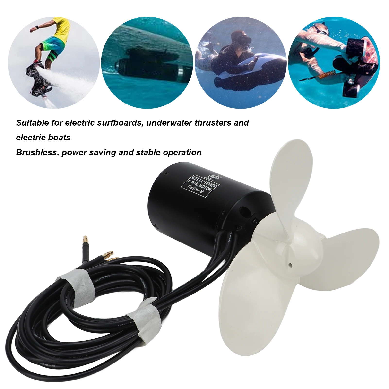 Flipsky 65111 DC Motor Waterproof Brushles Electric Drive Motor IP68 160KV 3000W for Thruster Surfboard
Flipsky 65111 DC Motor Waterproof Brushles Electric Drive Motor IP68 160KV 3000W for Thruster Surfboard