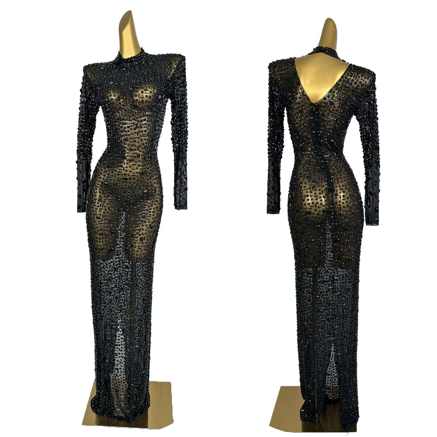 Luxury Atmosphere Summer New Black Mesh Transparent Evening Birthday Party Dance Singer Performance Costume Heibei
Luxury Atmosphere Summer New Black Mesh Transparent Evening Birthday Party Dance Singer Performance Costume Heibei