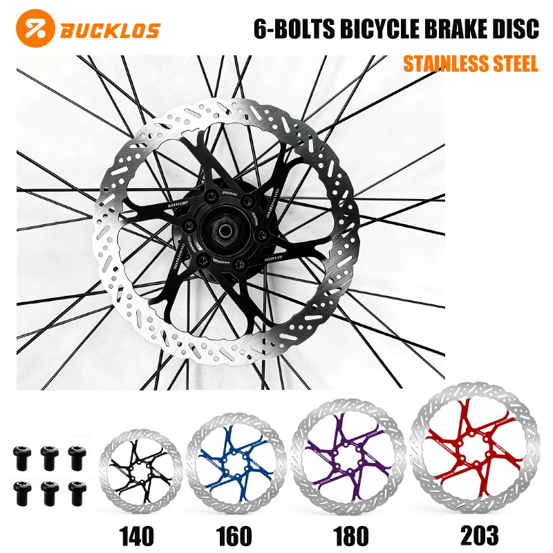 BUCKLOS Stainless Steel Bicycle Brake Rotors 140/160/180/203mm Bicycle Brake Disc for Mountain Road Durable Bike Disc
BUCKLOS Stainless Steel Bicycle Brake Rotors 140/160/180/203mm Bicycle Brake Disc for Mountain Road Durable Bike Disc