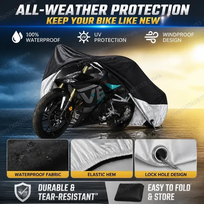 For KOVE 321RR Motorcycle Cover Heavy Duty Waterproof Dustproof UV Resistant All Weather Bike Cover for Scooter Moped Outdoor
For KOVE 321RR Motorcycle Cover Heavy Duty Waterproof Dustproof UV Resistant All Weather Bike Cover for Scooter Moped Outdoor