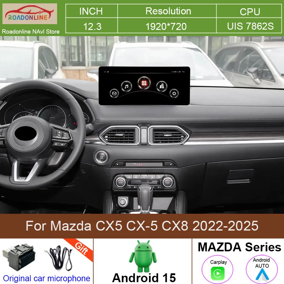 For Mazda CX-5 CX-8 2022 2023 2024 2025 Android 15 Carplay Auto Car multimedia Car radio video player GPS Navigation
For Mazda CX-5 CX-8 2022 2023 2024 2025 Android 15 Carplay Auto Car multimedia Car radio video player GPS Navigation
