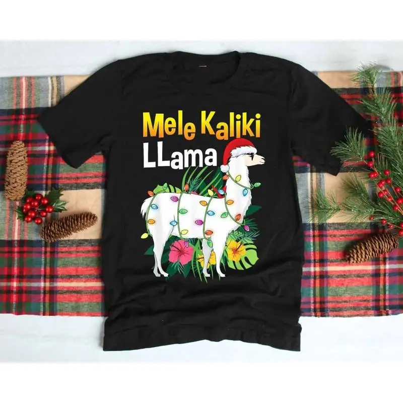 Рождественская гавайская тропическая черная футболка Mele Kalikimaka, все размеры
Рождественская гавайская тропическая черная футболка Mele Kalikimaka, все размеры