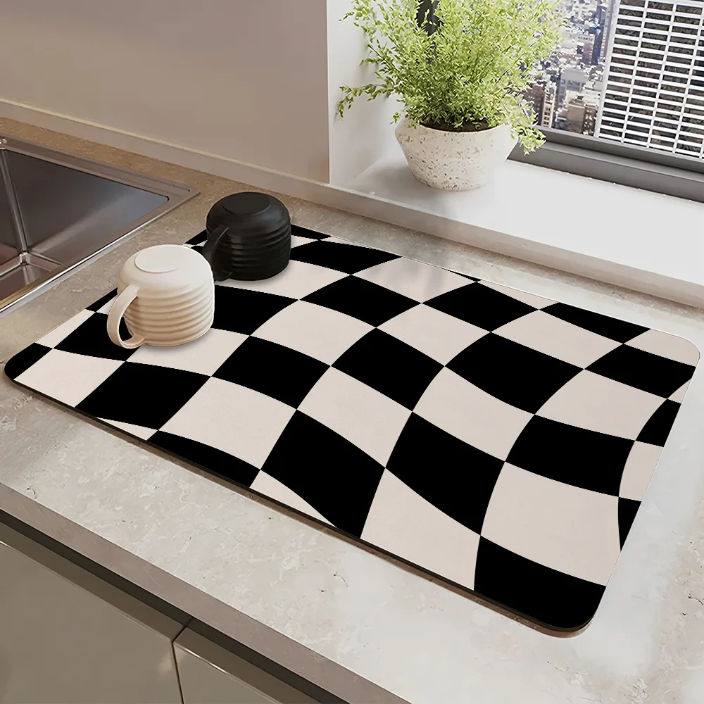 Distortion Grid Diagram Draining Pad Drying Mat For Kitchen Bar Coffee Dishes Rubber Quick Drying Water Absorbent Anti-slip Mat
Distortion Grid Diagram Draining Pad Drying Mat For Kitchen Bar Coffee Dishes Rubber Quick Drying Water Absorbent Anti-slip Mat