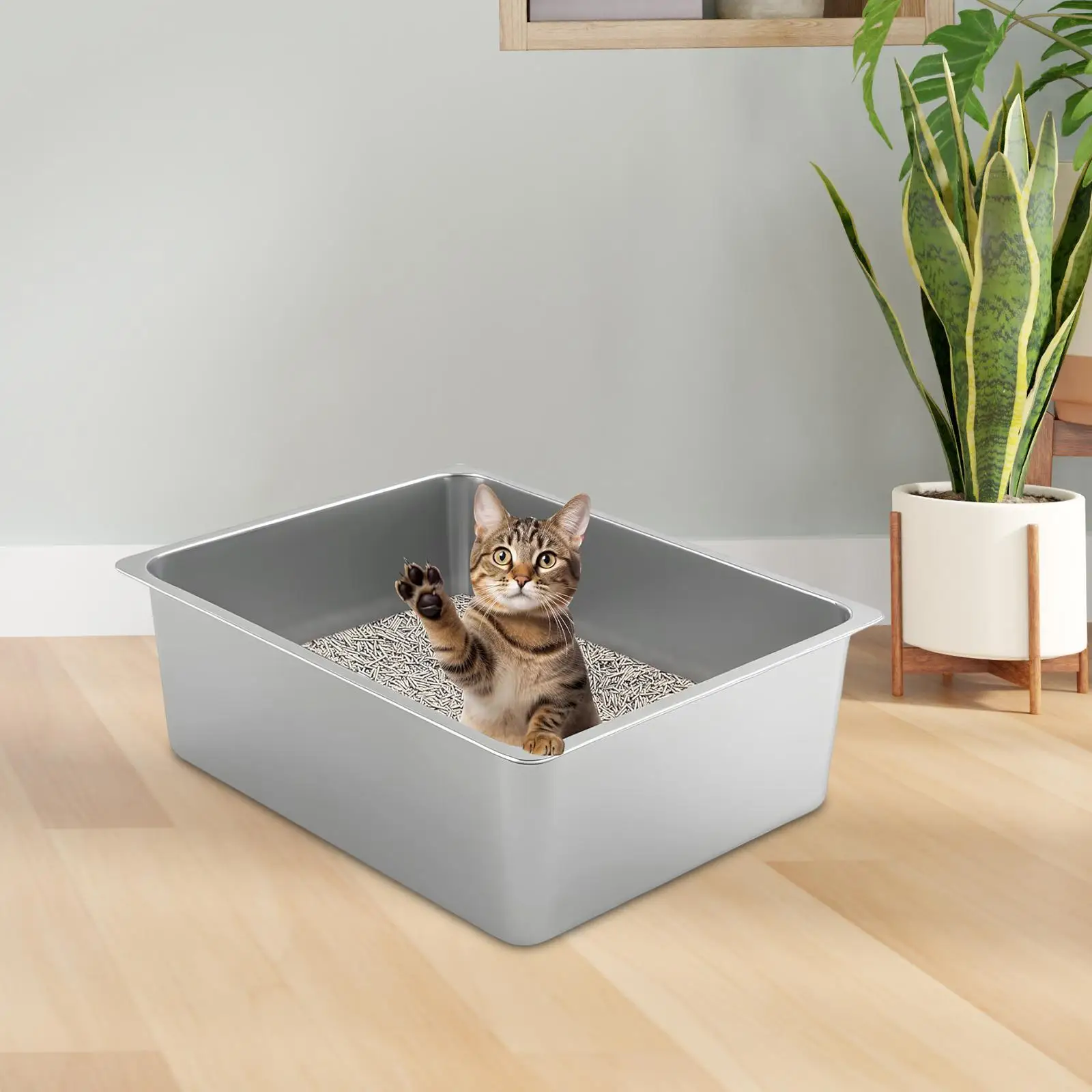 Stainless Steel Litter Box Kitten Toilet Cat Litter Container High Side Kitty Litter Pan Portable Pet Litter Tray Cat Sandbox
Stainless Steel Litter Box Kitten Toilet Cat Litter Container High Side Kitty Litter Pan Portable Pet Litter Tray Cat Sandbox