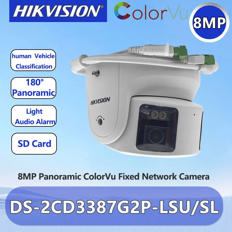 Hikvision 4K 8MP Panoramic IP Camera ColorVu 180° Security CCTV Strobe Light Audio Alarm Network POE Camera DS-2CD3387G2P-LSU/SL
Hikvision 4K 8MP Panoramic IP Camera ColorVu 180° Security CCTV Strobe Light Audio Alarm Network POE Camera DS-2CD3387G2P-LSU/SL