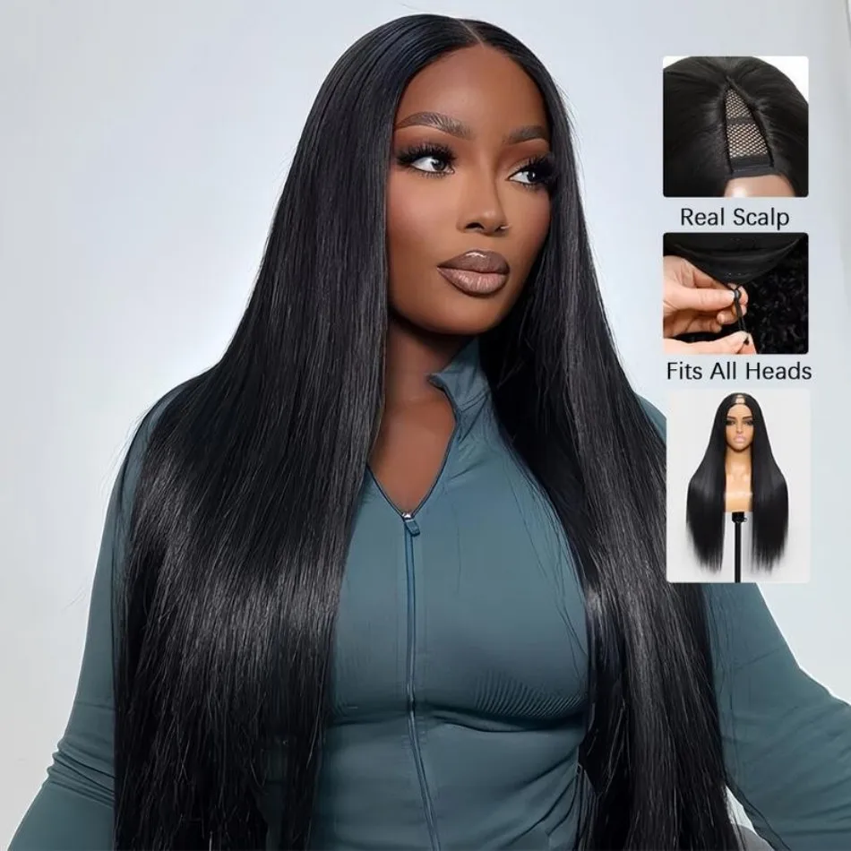 V Part Wigs Human Hair Wear And Go Glueless Straight Black Brazilian Wigs 100% Human Hair For Women 220 Density 30 Inch No Lace
V Part Wigs Human Hair Wear And Go Glueless Straight Black Brazilian Wigs 100% Human Hair For Women 220 Density 30 Inch No Lace