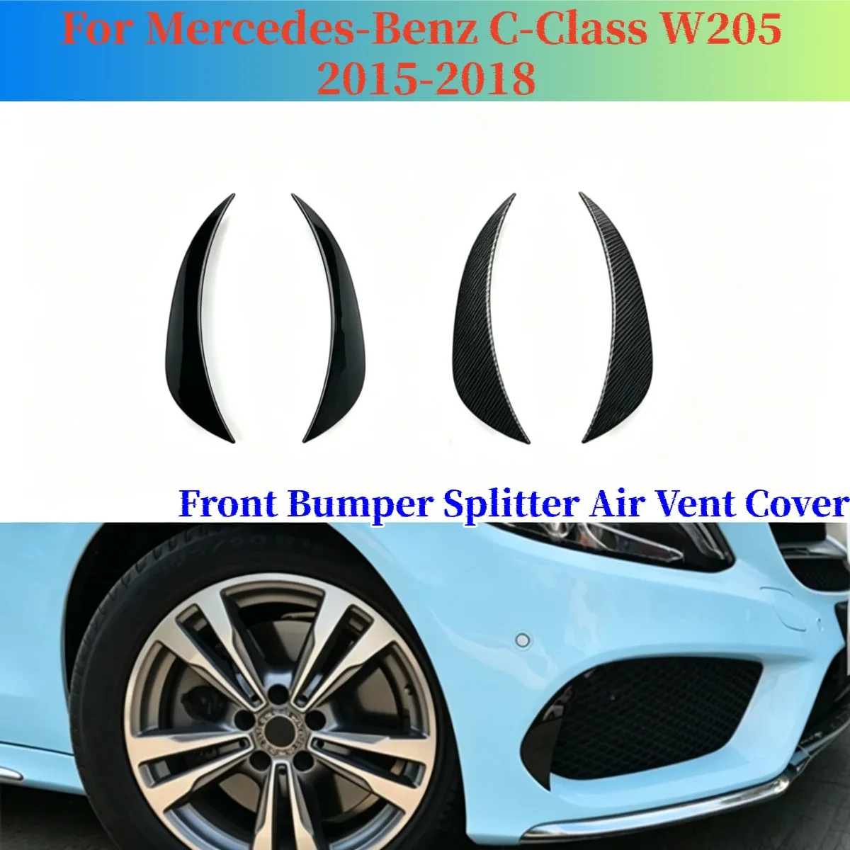 Pair For Mercedes-Benz C-Class W205 2015-2018 Car Front Bumper Splitter Air Vent Cover Trim Car Styling Glossy Black/Carbon Look
Pair For Mercedes-Benz C-Class W205 2015-2018 Car Front Bumper Splitter Air Vent Cover Trim Car Styling Glossy Black/Carbon Look