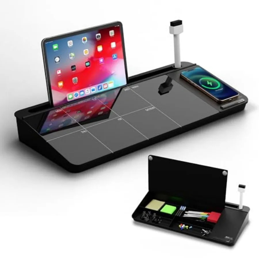 NEXTLUXE Glass Desk board with Wireless Charger - Desktop board with Storage Weekly Planner Dry Erase Pad Organizer Drawer for
NEXTLUXE Glass Desk board with Wireless Charger - Desktop board with Storage Weekly Planner Dry Erase Pad Organizer Drawer for