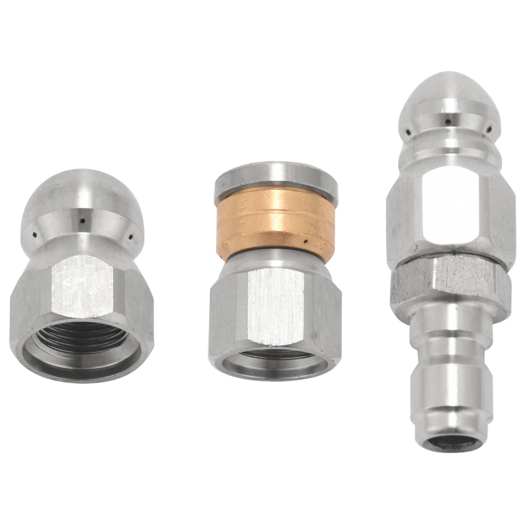 3 Pieces Sewer Jetter Nozzle Rotating Button Nose Sewer Jetting Nozzle Stainless Steel Fixed Sewer Nozzle
3 Pieces Sewer Jetter Nozzle Rotating Button Nose Sewer Jetting Nozzle Stainless Steel Fixed Sewer Nozzle