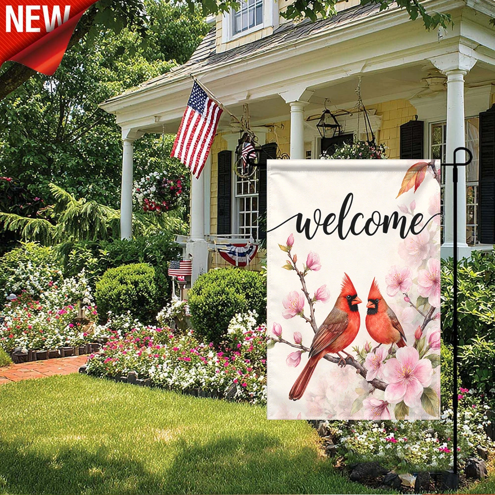 1PC, Welcome Cardinal Birds Floral Garden Flag Spring Summer Pink Blossom Branch Outdoor Decorative Banner Double Sided Weather Resistant Yard Flag for Patio Lawn Porch Home Holiday Seasonal Welcome Decorations
1PC, Welcome Cardinal Birds Floral Garden Flag Spring Summer Pink Blossom Branch Outdoor Decorative Banner Double Sided Weather Resistant Yard Flag for Patio Lawn Porch Home Holiday Seasonal Welcome Decorations