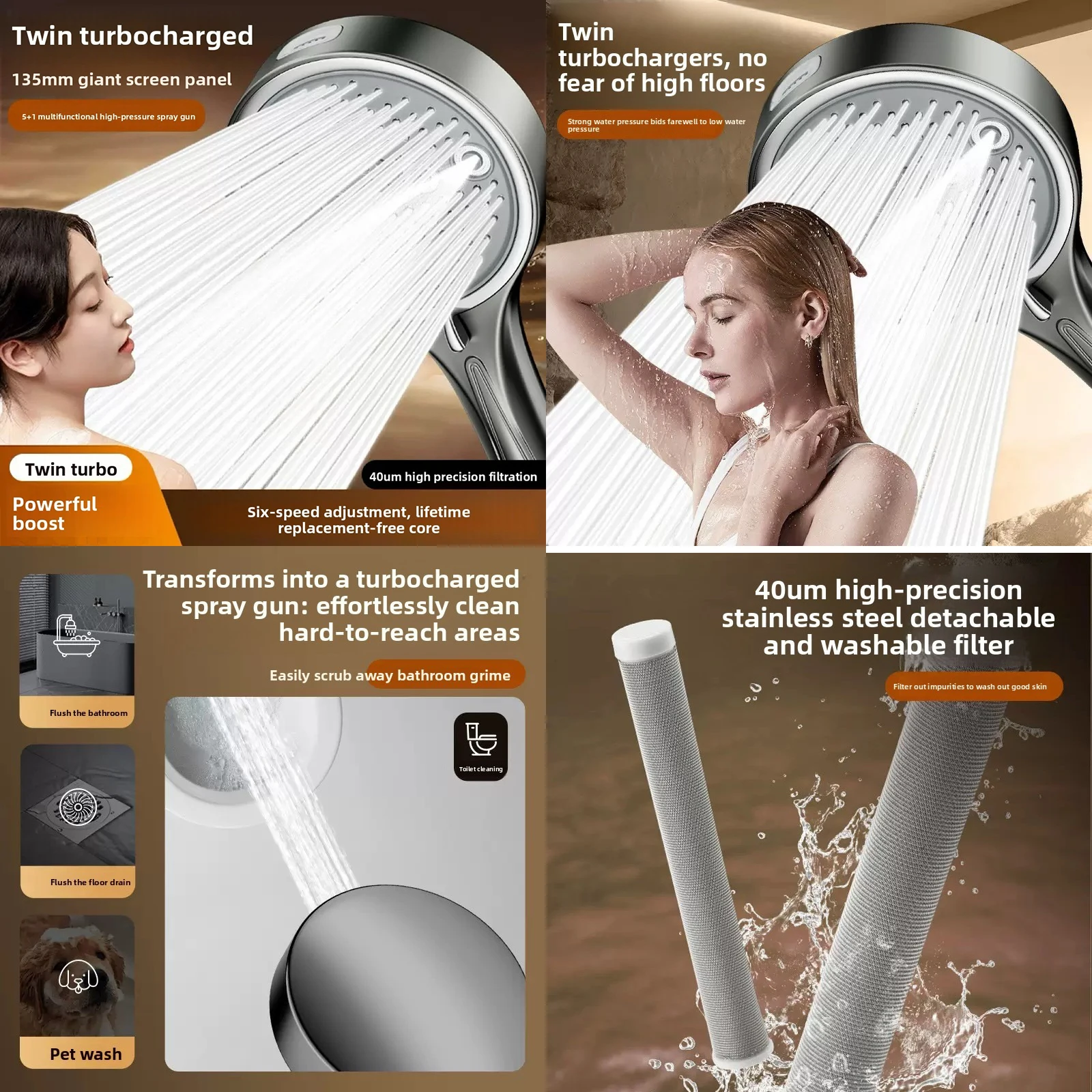 High Pressure Rain Shower Head with Water Filter for Home Bathroom Shower Faucet Large Flow Anti Splash Shower Spray Nozzle
High Pressure Rain Shower Head with Water Filter for Home Bathroom Shower Faucet Large Flow Anti Splash Shower Spray Nozzle